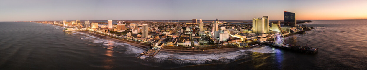 Drone view on the Atlantic City Skyline