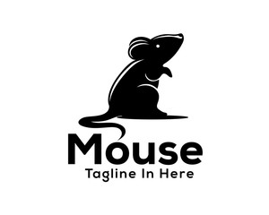 Black stand mouse logo design inspiration