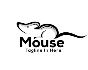 Simple line art mouse logo design inspiration