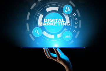 Digital marketing, Online advertising, SEO, SEM, SMM. Business and internet concept.