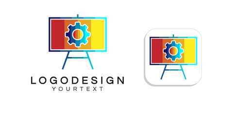 engineering school logo design. icon app smartphone color full