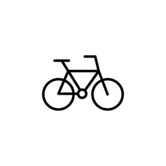 bicycle line icon on white background