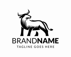 Awesome Bull Logo Design Vector Template