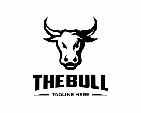 Creative Head Buffalo Bull Elegant Logo Symbol Design Illustration Vector for Company