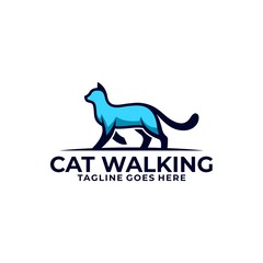 Cat Walking Design Concept illustration Vector Template