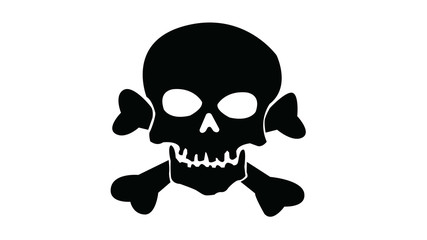 Skull and Crossbones Icon on White Background. illustration