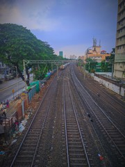 railway station in the morning