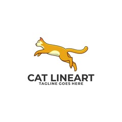 Cat Jump Design Concept illustration Vector Template