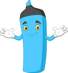 Cartoon character highlighter waving hand
