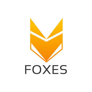 simple elegant Fox head emblem logo design