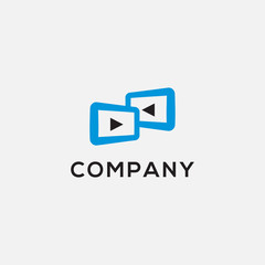 Obraz premium talk logo design template. chat, movie, vector illustration