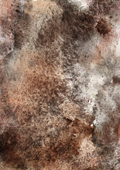 Mystical background color bronze metal old rust. Watercolor granulation texture.