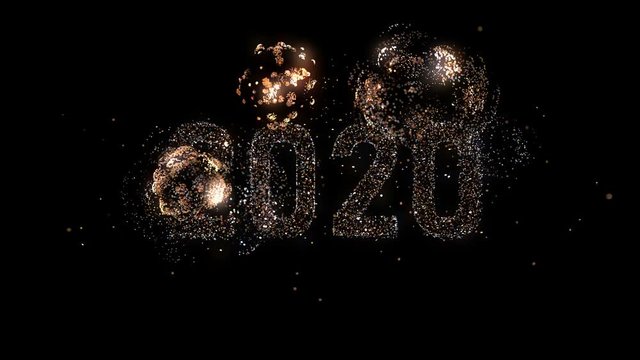 2020 new year background with fireworks