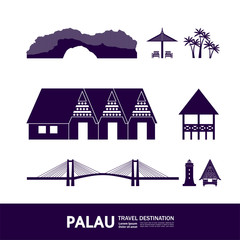 Palau travel destination grand vector illustration.