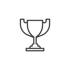 Trophy cup, prize line icon. linear style sign for mobile concept and web design. Winner Cup outline vector icon. Symbol, logo illustration. Vector graphics