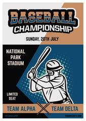 vintage brochure flyer poster baseball championship template
