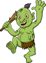 Cartoon Troll holding a club