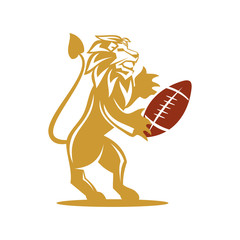 Lion Rugby Sport Logo Design Symbol Illustration Isolated