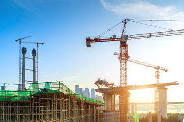 Skyscraper construction site