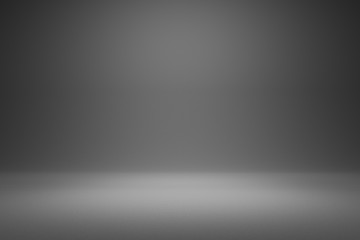Empty gray background and spotlight with studio for showing or design. Blank backdrop made from cement material. Realistic 3D render.