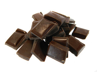 black chocolate isolated on white background