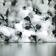 Obraz premium Minimalism background with smoke and clouds. 3d illustration, 3d rendering.