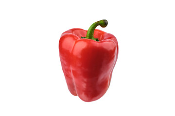 fresh red paprika isolated on white background. Pepper red