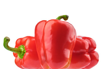 fresh red paprika isolated on white background. Pepper red