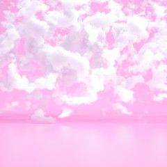 Minimalism background with smoke and clouds. 3d illustration, 3d rendering.