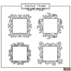 Set of vintage frames with floral scrolls.