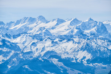 Fototapeta na wymiar Panoramic view alps from Rigi Kulm (Summit of Mount Rigi, Queen of the Mountains) Switzerland