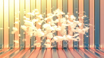 Minimalism background with smoke and clouds. 3d illustration, 3d rendering.