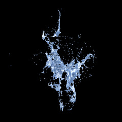 Splash fluid. 3d illustration, 3d rendering.