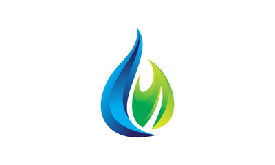 logo water leaf oil vector