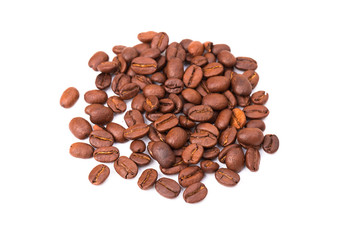 Coffee beans isolated on a white background area for copy space.