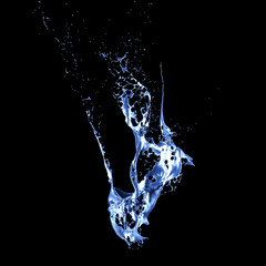 Splash fluid. 3d illustration, 3d rendering.