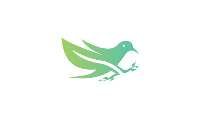 logo leaf bird of tree vector