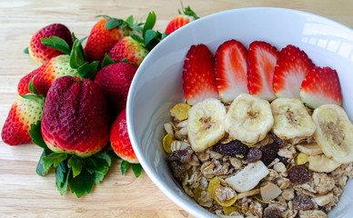 Muesli and Strawberries