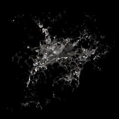 Splash fluid. 3d illustration, 3d rendering.