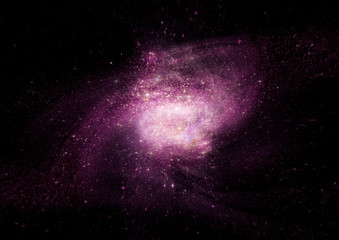 Fototapeta premium Stars, dust and gas nebula in a far galaxy