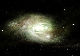 Fototapeta premium Stars, dust and gas nebula in a far galaxy