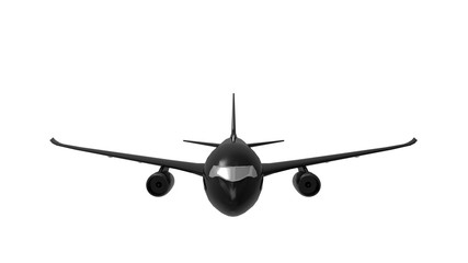 3d rendering of a jumbo jet commericial airplane isolated in white