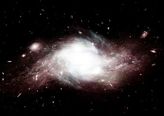 Stars, dust and gas nebula in a far galaxy