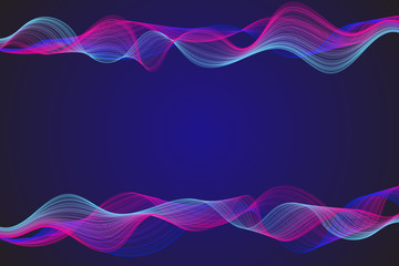 Curve wavy lines science and technology background.