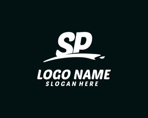 Obraz premium SP Initial with splash logo vector