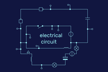 Electronic circuit scheme. Technology concept. Vector.