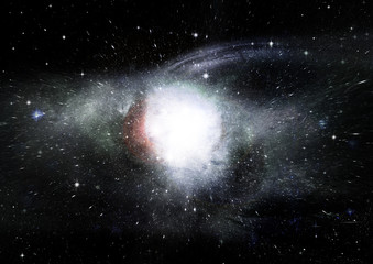 Obraz premium Stars, dust and gas nebula in a far galaxy