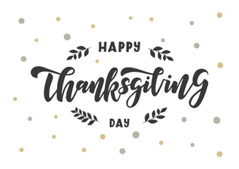 Happy thanksgiving hand drawn lettering