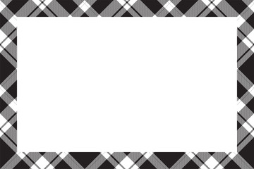 Obraz premium Vintage frame vector. Scottish border pattern retro style. Tartan plaid ornament.