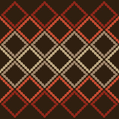 Ethnic boho seamless pattern. Lace. Embroidery on fabric. Patchwork texture. Weaving. Traditional ornament. Tribal pattern. Folk motif. Vector illustration for web design or print.
